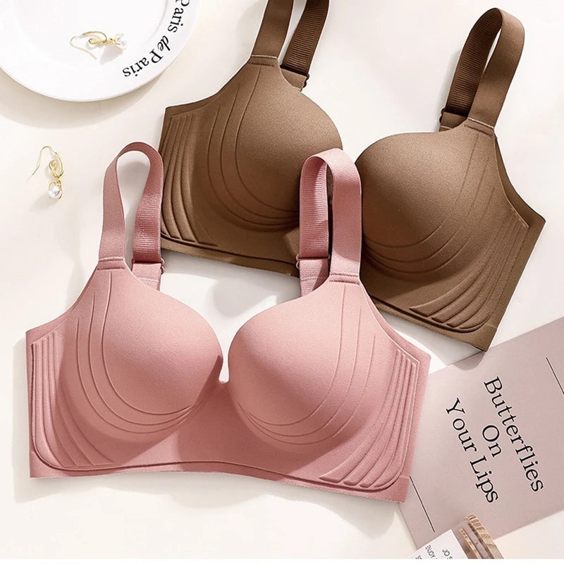 Wire Free Adjustment Bra - Seamless Push Up, Ultra Thin, Large Size Bras For Women - ZOOMNSTORE