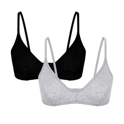Ultra Thin Wire-Free Bra - Breathable Comfortable Underwear 2PCS Grey Beige Black - ZOOMNSTORE