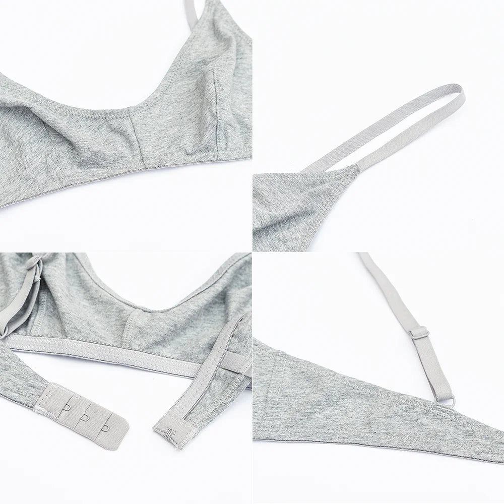 Ultra Thin Wire-Free Bra - Breathable Comfortable Underwear 2PCS Grey Beige Black - ZOOMNSTORE