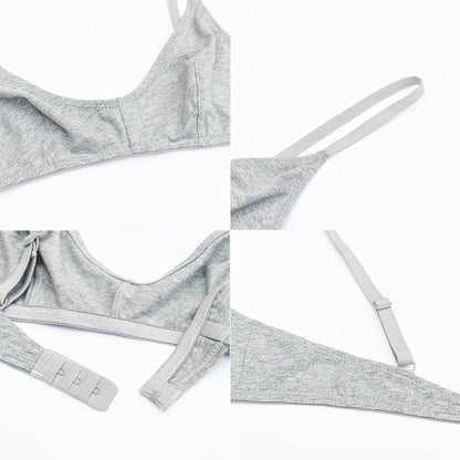 Ultra Thin Wire-Free Bra - Breathable Comfortable Underwear 2PCS Grey Beige Black - ZOOMNSTORE