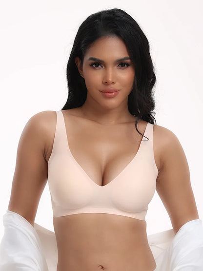 Wire Free Full Cup Bra | Soft Fabric Seamless Bra with Double Hook Back & Skin Friendly Comfort - ZOOMNSTORE