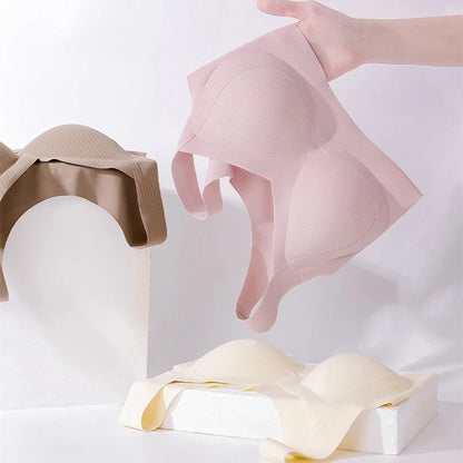 Comfortable, One-piece, Traceless Fixed Cup, Women's Underwear, Beautiful Back Sports Vest, Sleep Large Size Bra Thin - ZOOMNSTORE