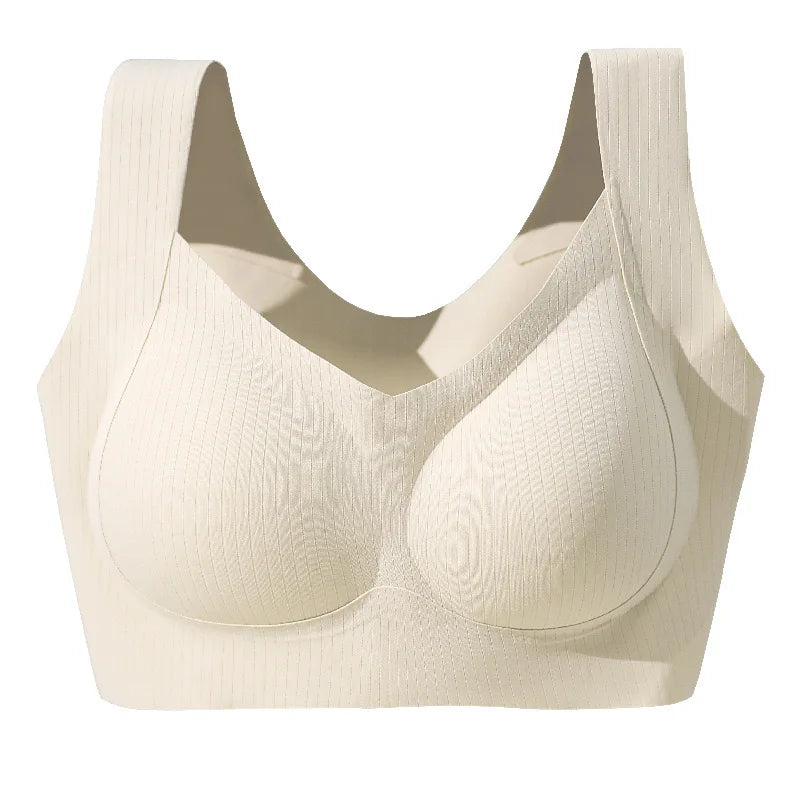 Comfortable, One-piece, Traceless Fixed Cup, Women's Underwear, Beautiful Back Sports Vest, Sleep Large Size Bra Thin - ZOOMNSTORE