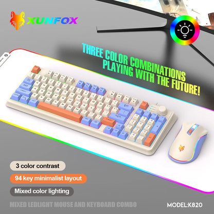 K820 USB Wired Game Keyboard Mouse Set Illuminated Desktop/Laptop Home Office Female Male Keyboard - ZOOMNSTORE
