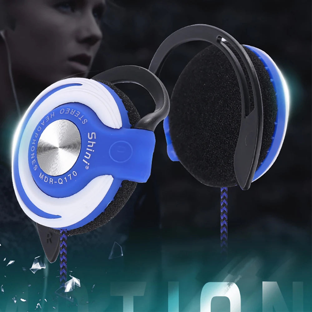 Wired Headphones Q170 - 3.5mm Over Ear Headset With Heavy Bass & Adjustable Ear Hook - ZOOMNSTORE