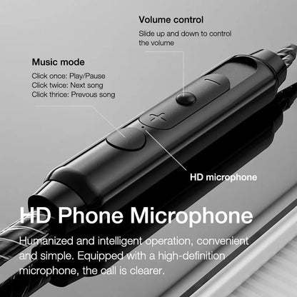 Wired In-Ear Headphones - HiFi Sound Headset With Mic | Heavy Bass Earphones - ZOOMNSTORE
