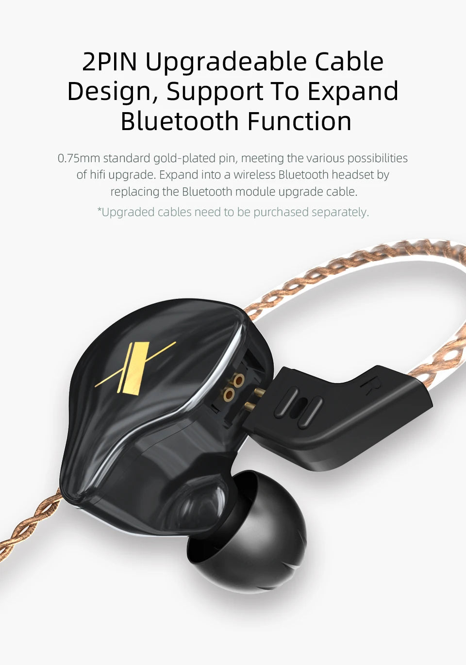 Wired In-Ear Headphones – Noise Cancelling Earbuds With Detachable Cable & Mic - ZOOMNSTORE