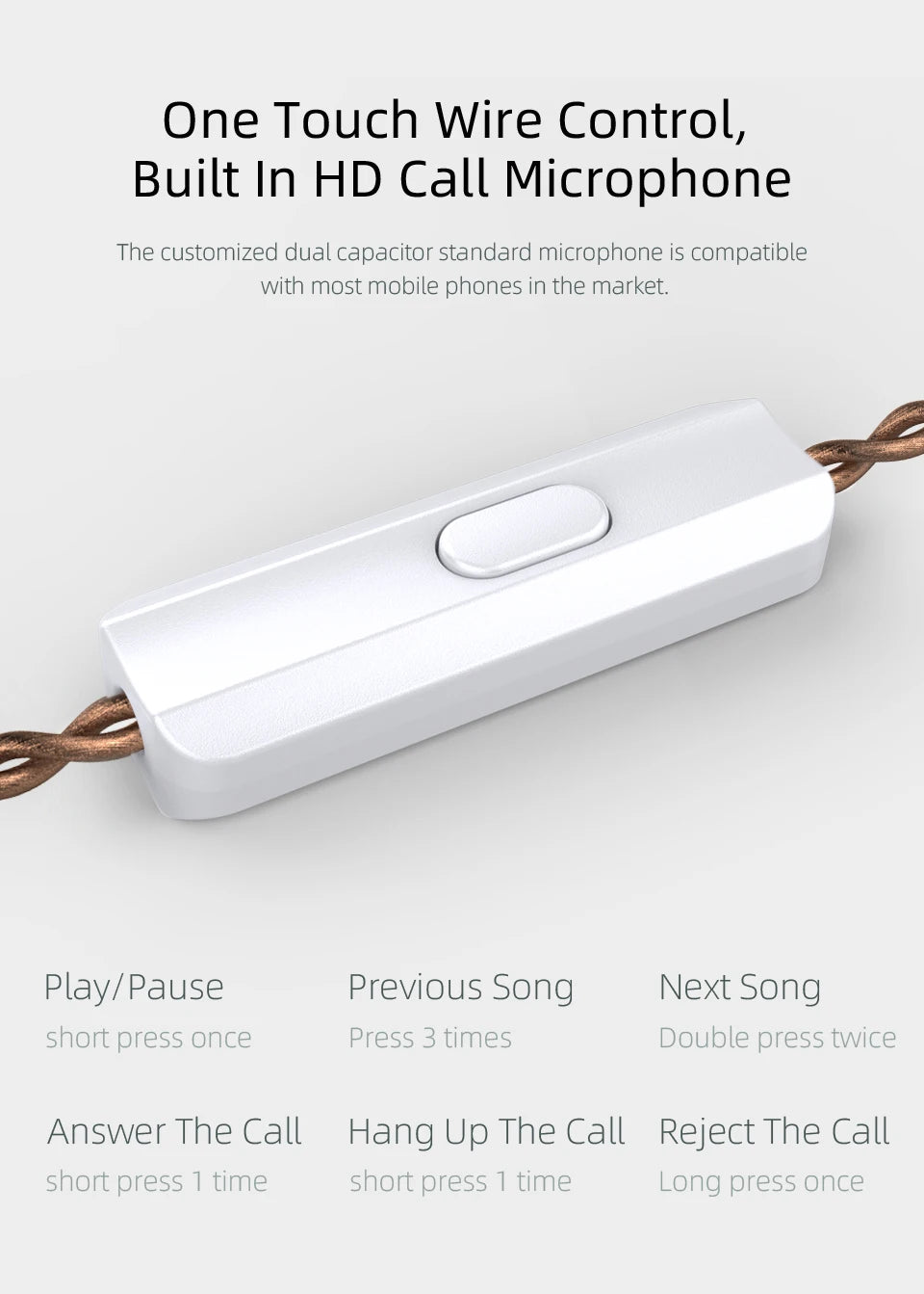 Wired In-Ear Headphones – Noise Cancelling Earbuds With Detachable Cable & Mic - ZOOMNSTORE