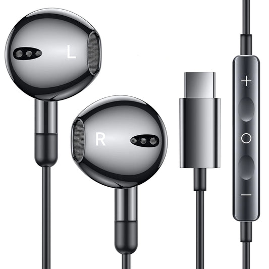 Wired In Ear Headphones – USB Type C Headphones With Microphone & Volume Control - ZOOMNSTORE