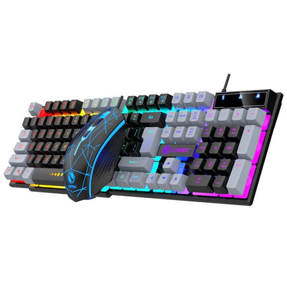 Wired Keyboard And Mouse Set Usb Luminous Mechanical Keyboard And Mouse Set For PC Laptop Computer Game Office - ZOOMNSTORE