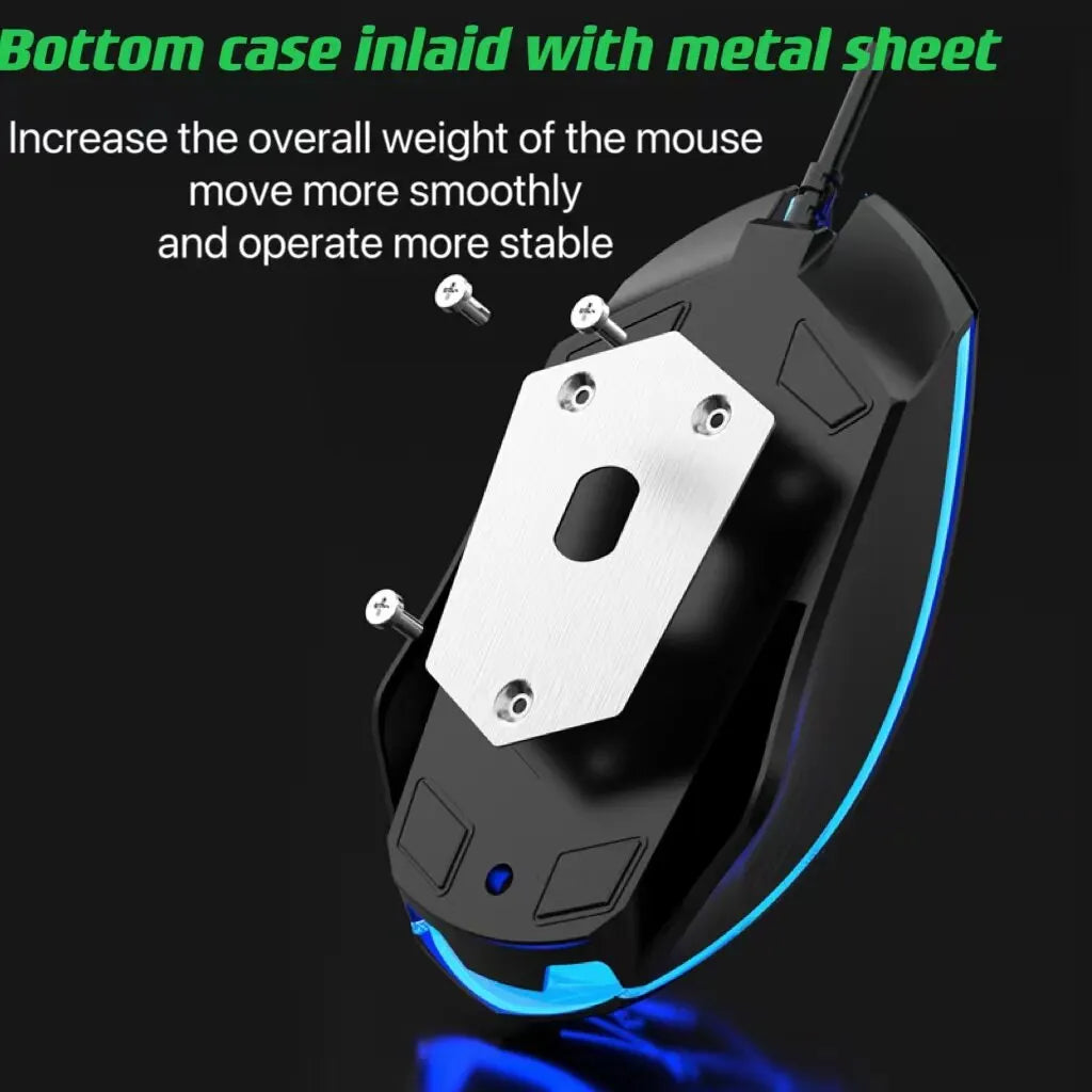 Wired Keyboard And Mouse Set Usb Luminous Mechanical Keyboard And Mouse Set For PC Laptop Computer Game Office - ZOOMNSTORE