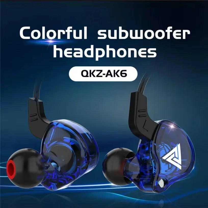 Wired Sport Headset with Microphone - QKZ AK6 In-Ear Earphones for iPhone - ZOOMNSTORE