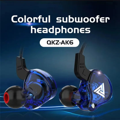 Wired Sport Headset with Microphone - QKZ AK6 In-Ear Earphones for iPhone - ZOOMNSTORE