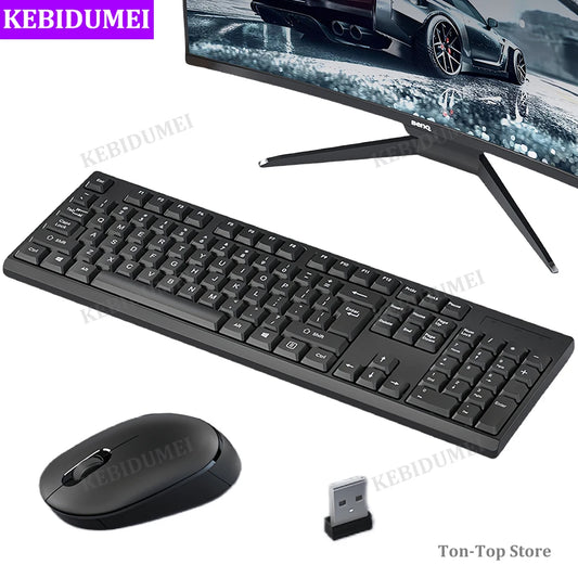 2.4G Wireless Keyboard Mouse Set 104 Keys Standard Keyboard Gaming Keyboard Mouse Kit Keyboard For Laptop Tablet PC Accessories - ZOOMNSTORE