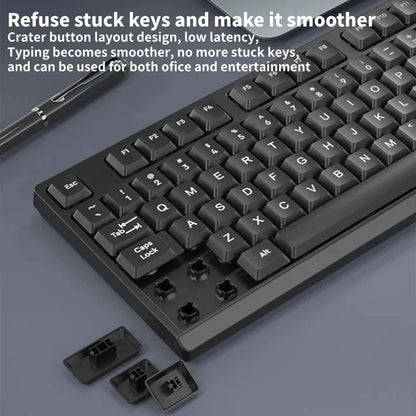 2.4G Wireless Keyboard Mouse Set 104 Keys Standard Keyboard Gaming Keyboard Mouse Kit Keyboard For Laptop Tablet PC Accessories - ZOOMNSTORE