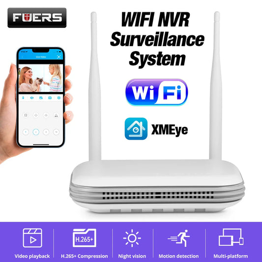 Wireless 8CH NVR Security Camera System - H265 Outdoor CCTV Kit with Audio - ZOOMNSTORE