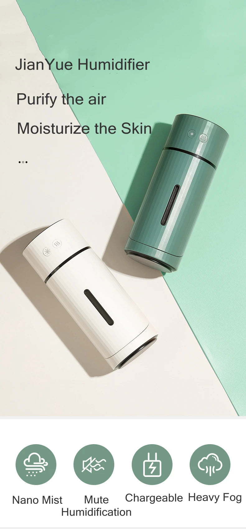 Wireless Aromatherapy Humidifier - 260ML USB Ultrasonic Diffuser with Rechargeable Battery - ZOOMNSTORE