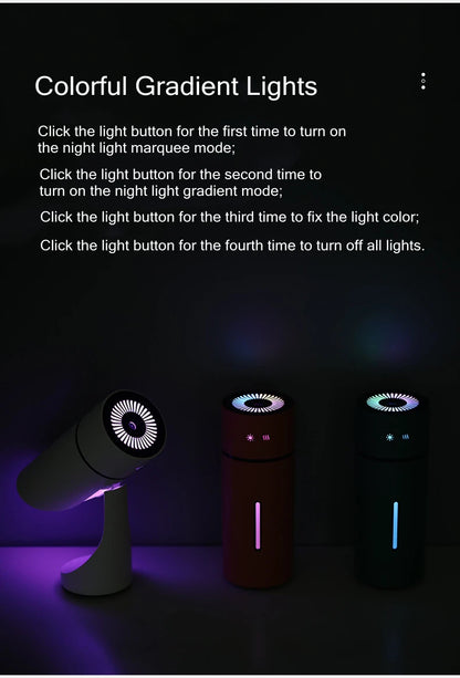 Wireless Aromatherapy Humidifier - 260ML USB Ultrasonic Diffuser with Rechargeable Battery - ZOOMNSTORE