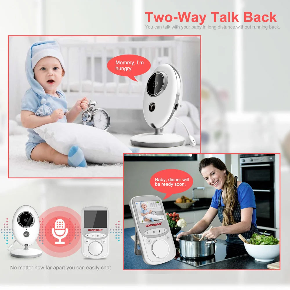 Wireless LCD Audio Video Baby Monitor VB605 Radio Nanny Music Intercom IR 24h Portable Baby Camera Baby Walkie Talkie Babysitter - ZOOMNSTORE