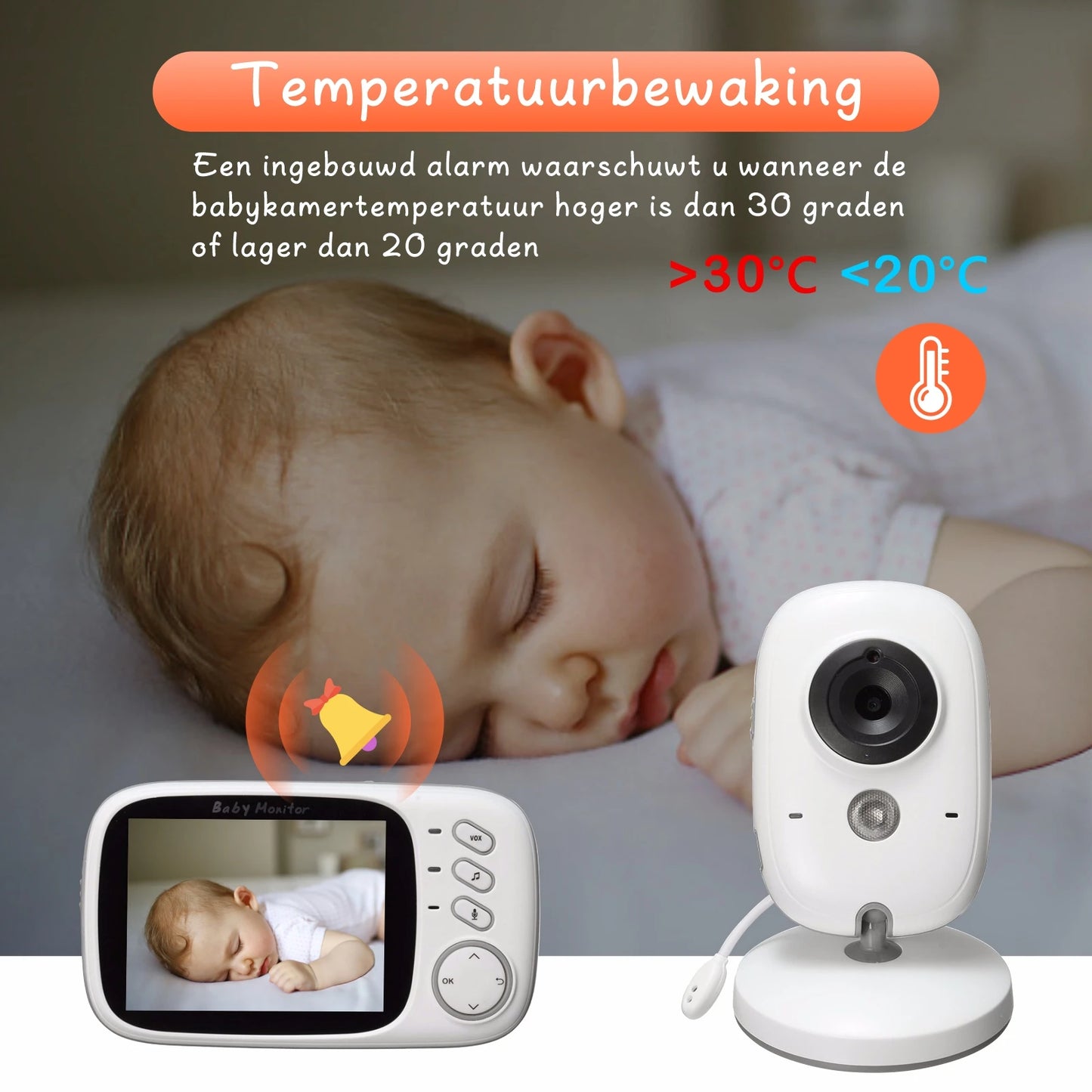 VB603 Baby Monitor 2.4G Wireless with 3.2 Inches LCD 2 Way Audio Talk Night Vision Surveillance Security Camera Babysitter - ZOOMNSTORE