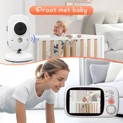 VB603 Baby Monitor 2.4G Wireless with 3.2 Inches LCD 2 Way Audio Talk Night Vision Surveillance Security Camera Babysitter - ZOOMNSTORE