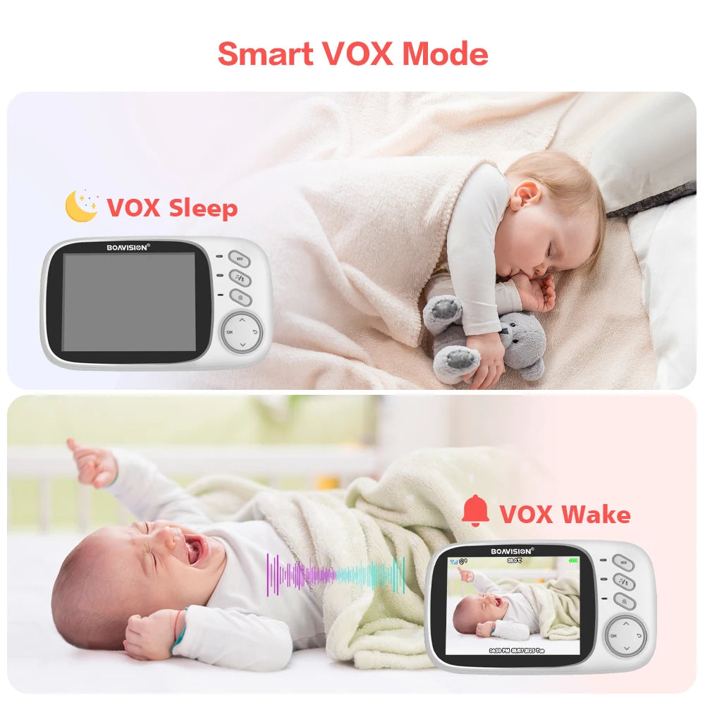 VB603 Video Baby Monitor 2.4G Wireless With 3.2 Inches LCD 2 Way Audio Talk Night Vision Surveillance Security Camera Babysitter - ZOOMNSTORE