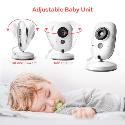 VB603 Video Baby Monitor 2.4G Wireless With 3.2 Inches LCD 2 Way Audio Talk Night Vision Surveillance Security Camera Babysitter - ZOOMNSTORE