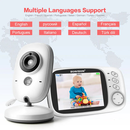 VB603 Video Baby Monitor 2.4G Wireless With 3.2 Inches LCD 2 Way Audio Talk Night Vision Surveillance Security Camera Babysitter - ZOOMNSTORE