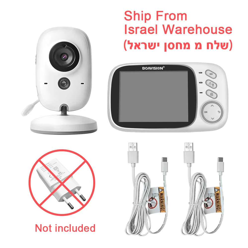 VB603 Video Baby Monitor 2.4G Wireless With 3.2 Inches LCD 2 Way Audio Talk Night Vision Surveillance Security Camera Babysitter - ZOOMNSTORE