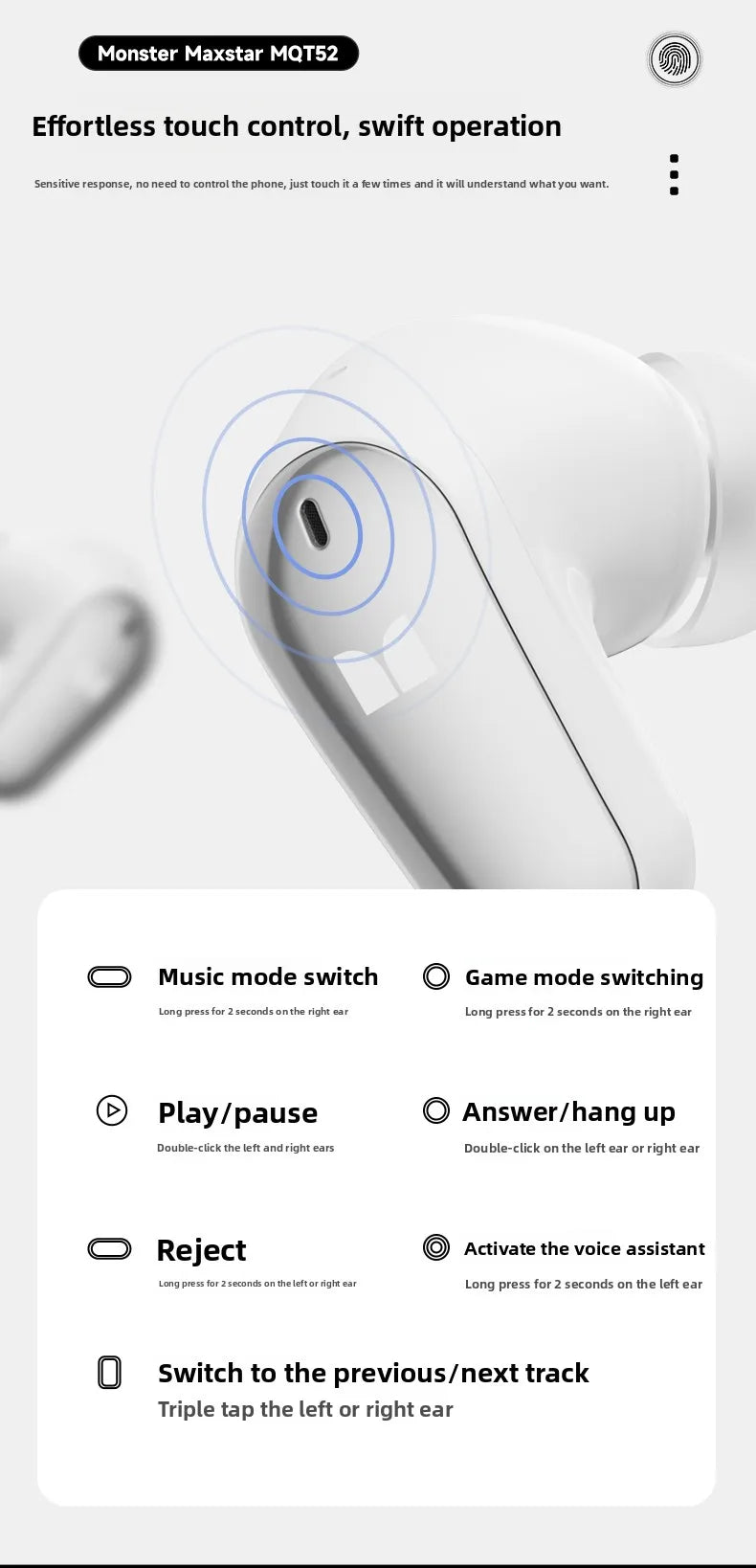 Wireless Bluetooth Earbuds - True Wireless Earphones With Noise Cancelling & Touch Control - ZOOMNSTORE
