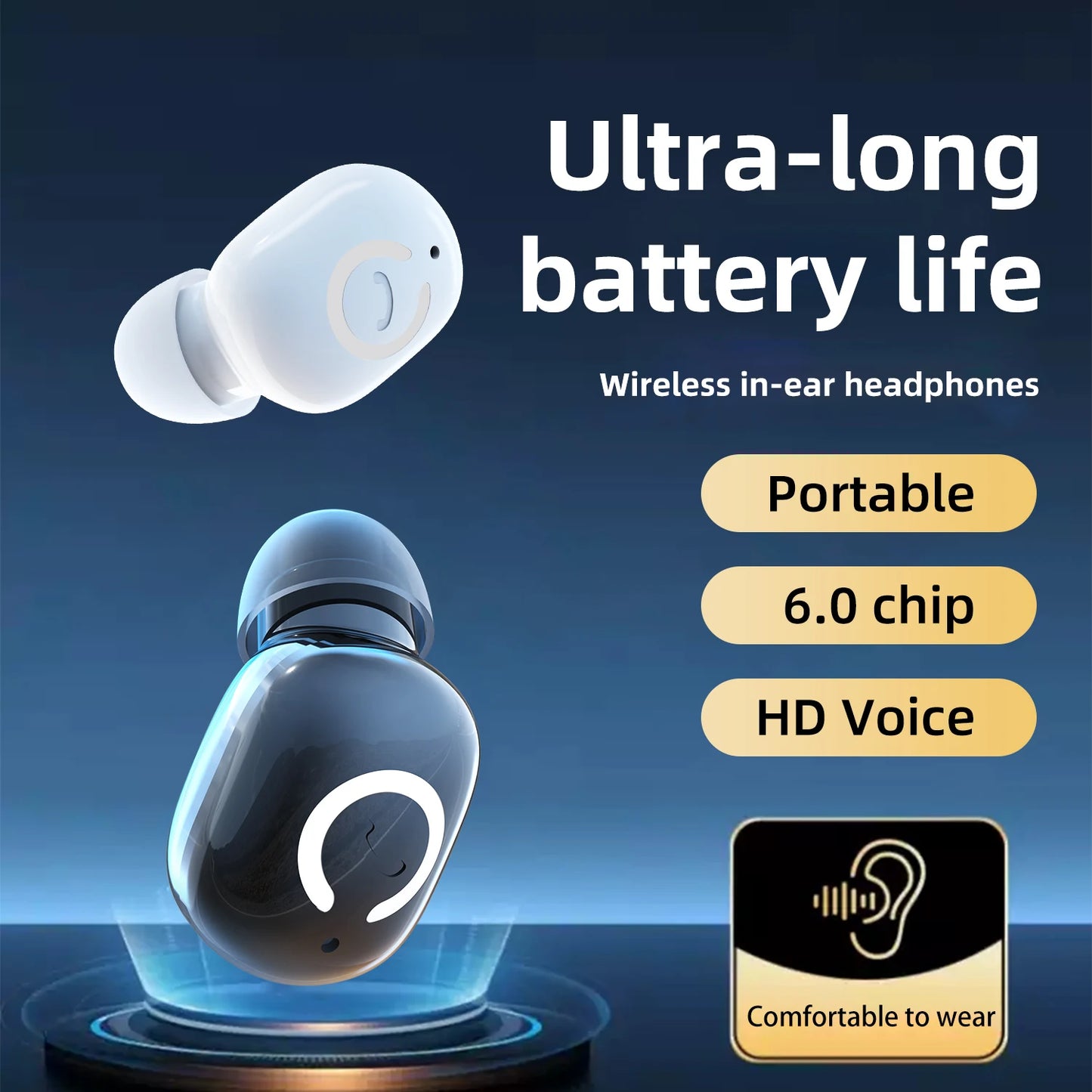 Wireless Bluetooth Earbuds - Waterproof In Ear Wireless Earphones With Mic & Long Battery Life - ZOOMNSTORE