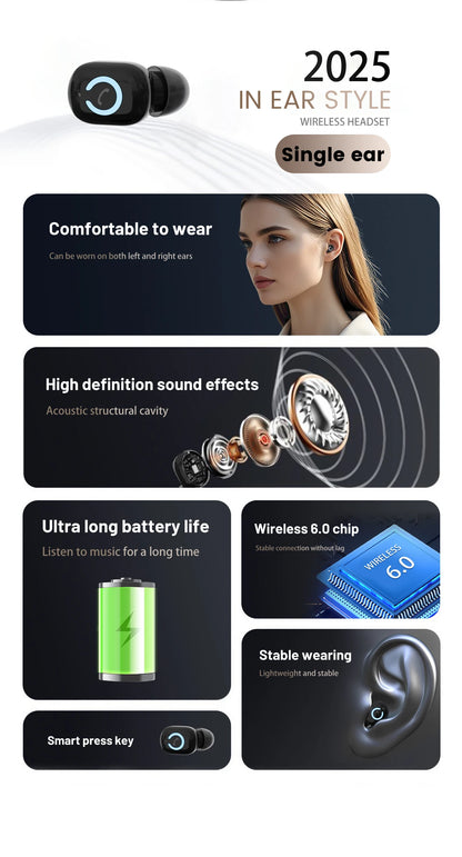 Wireless Bluetooth Earbuds - Waterproof In Ear Wireless Earphones With Mic & Long Battery Life - ZOOMNSTORE