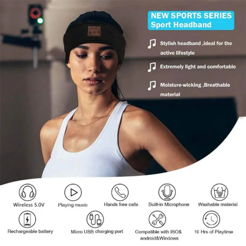 Wireless Bluetooth Earphones – Active Noise Cancellation | Sports Headband With Memory Foam Pads & Volume Control - ZOOMNSTORE