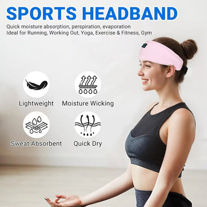 Wireless Bluetooth Earphones – Active Noise Cancellation | Sports Headband With Memory Foam Pads & Volume Control - ZOOMNSTORE