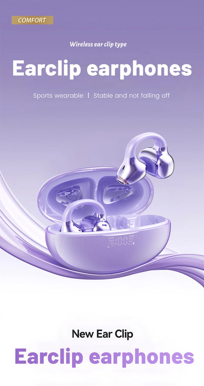Wireless Bluetooth Earphones - Ear Clip Headphones With Noise Cancelling & Waterproof - ZOOMNSTORE