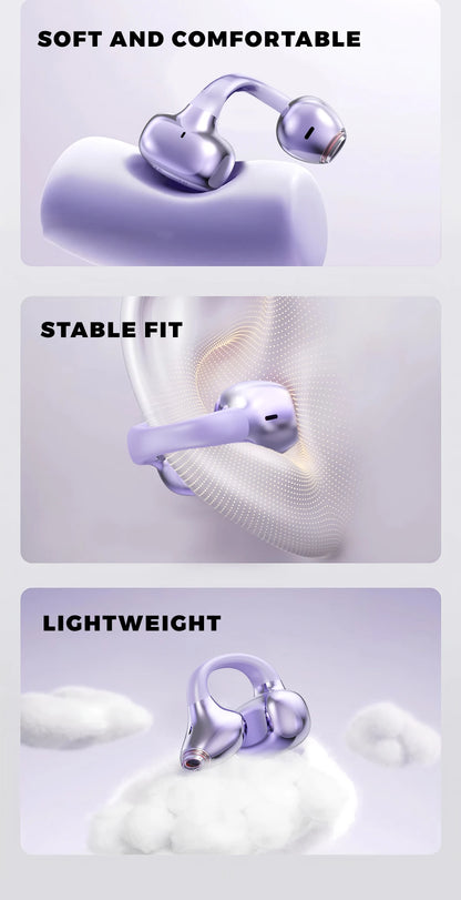 Wireless Bluetooth Earphones - Ear Clip Headphones With Noise Cancelling & Waterproof - ZOOMNSTORE