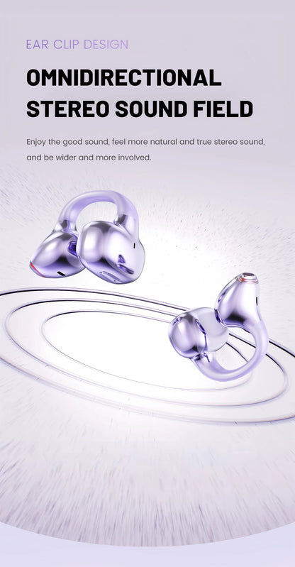 Wireless Bluetooth Earphones - Ear Clip Headphones With Noise Cancelling & Waterproof - ZOOMNSTORE