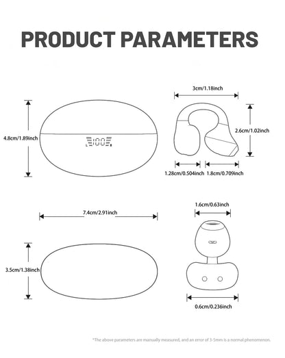 Wireless Bluetooth Earphones - Ear Clip Headphones With Noise Cancelling & Waterproof - ZOOMNSTORE