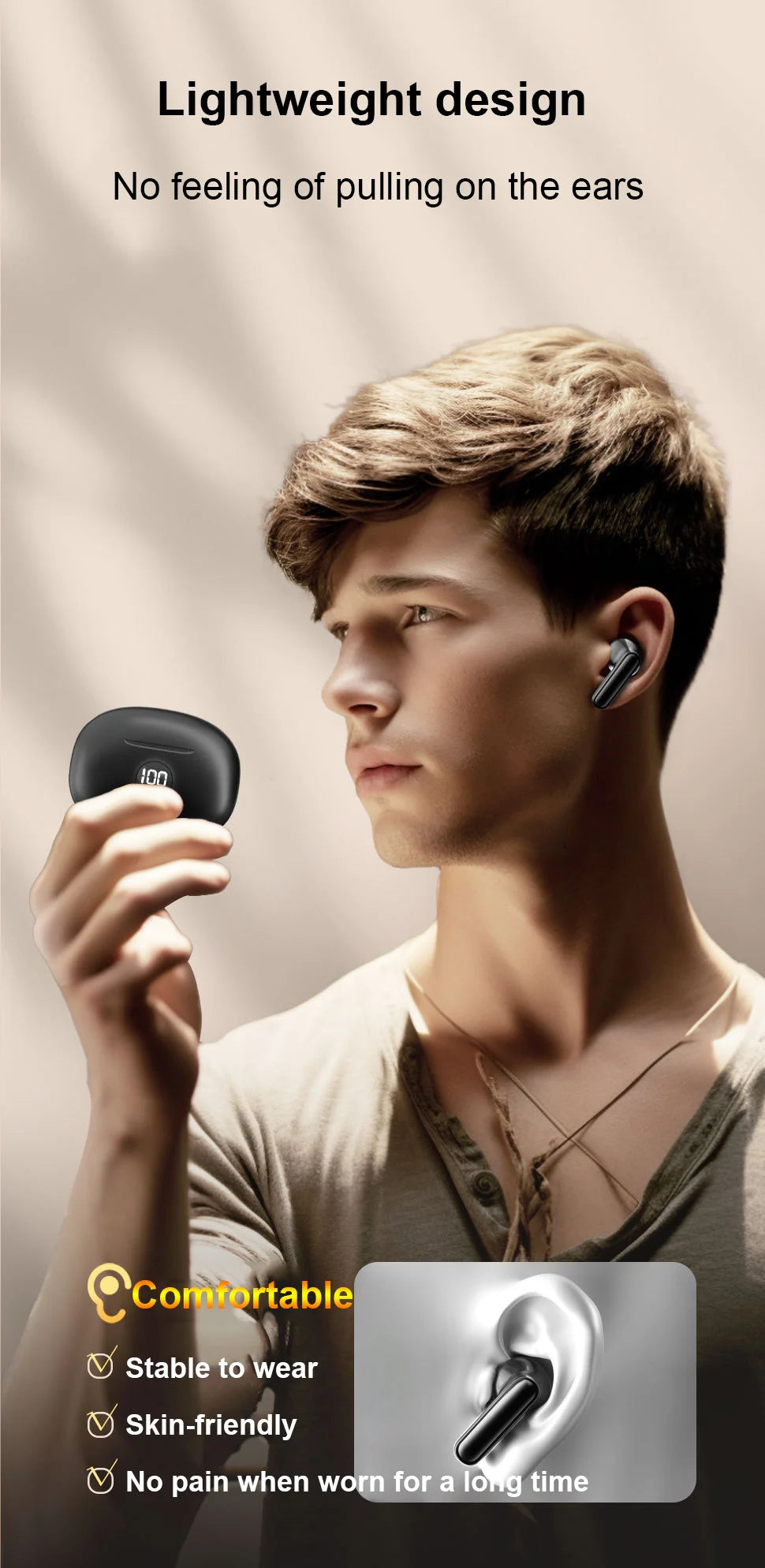 Wireless Bluetooth Earphones - Noise Cancelling TWS In-Ear Headphones HiFi Stereo - ZOOMNSTORE