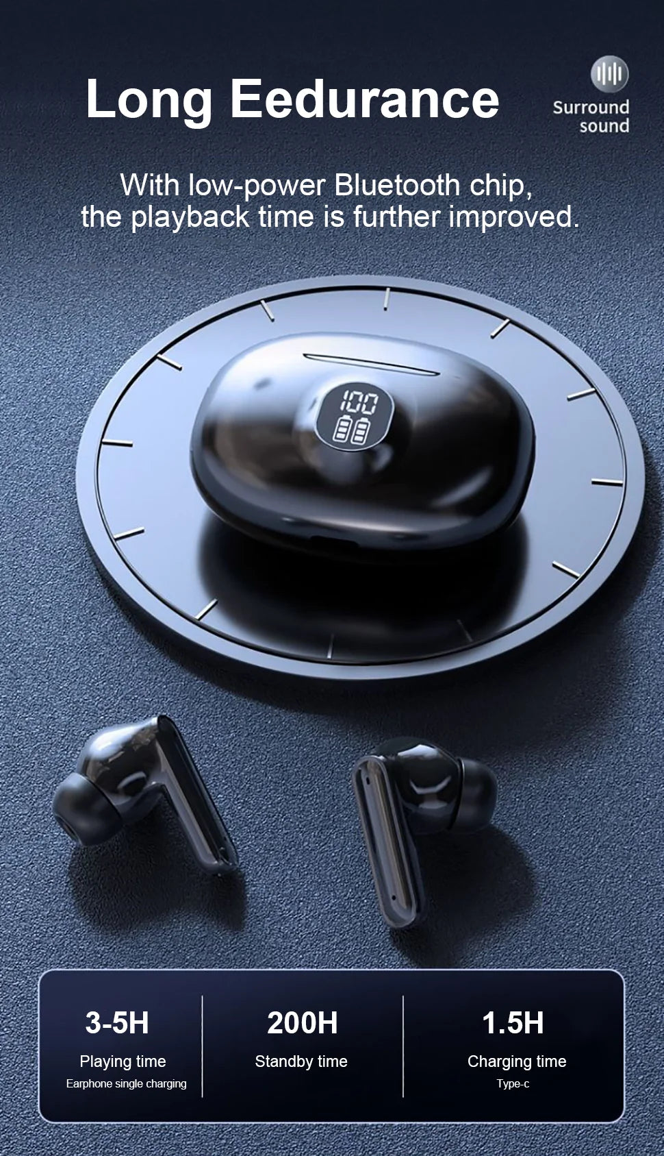 Wireless Bluetooth Earphones - Noise Cancelling TWS In-Ear Headphones HiFi Stereo - ZOOMNSTORE