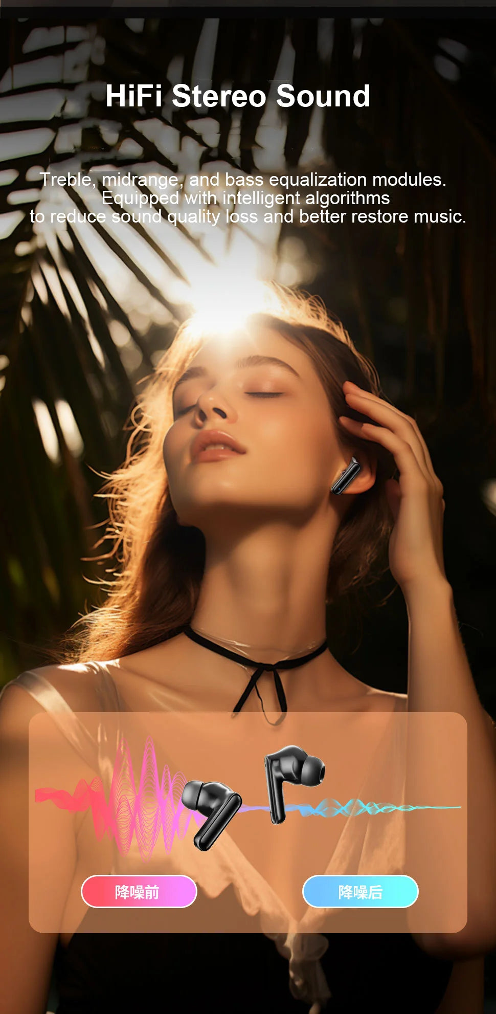 Wireless Bluetooth Earphones - Noise Cancelling TWS In-Ear Headphones HiFi Stereo - ZOOMNSTORE