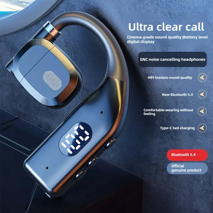 Wireless Bluetooth Headphones - Bluetooth 5.4 Ear Hook Earphones With Noise Reduction - ZOOMNSTORE