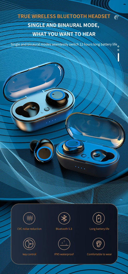 Wireless Bluetooth Headphones – True Wireless Earbuds with Touch Control & Microphone - ZOOMNSTORE