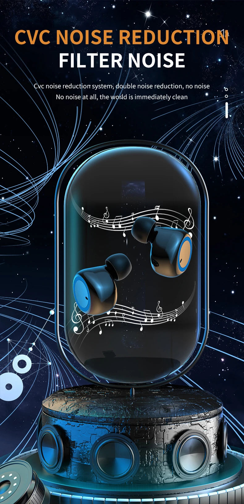 Wireless Bluetooth Headphones – True Wireless Earbuds with Touch Control & Microphone - ZOOMNSTORE