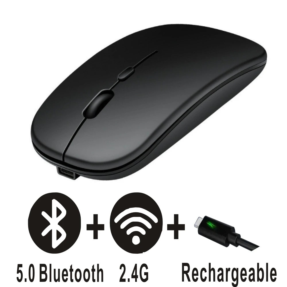 Wireless Rechargeable Bluetooth Gaming Mouse - Ergonomic Dual Mode 52 Silent USB for PC Laptops - ZOOMNSTORE