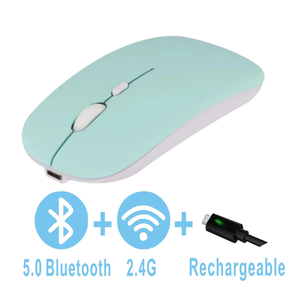 Wireless Rechargeable Bluetooth Gaming Mouse - Ergonomic Dual Mode 52 Silent USB for PC Laptops - ZOOMNSTORE