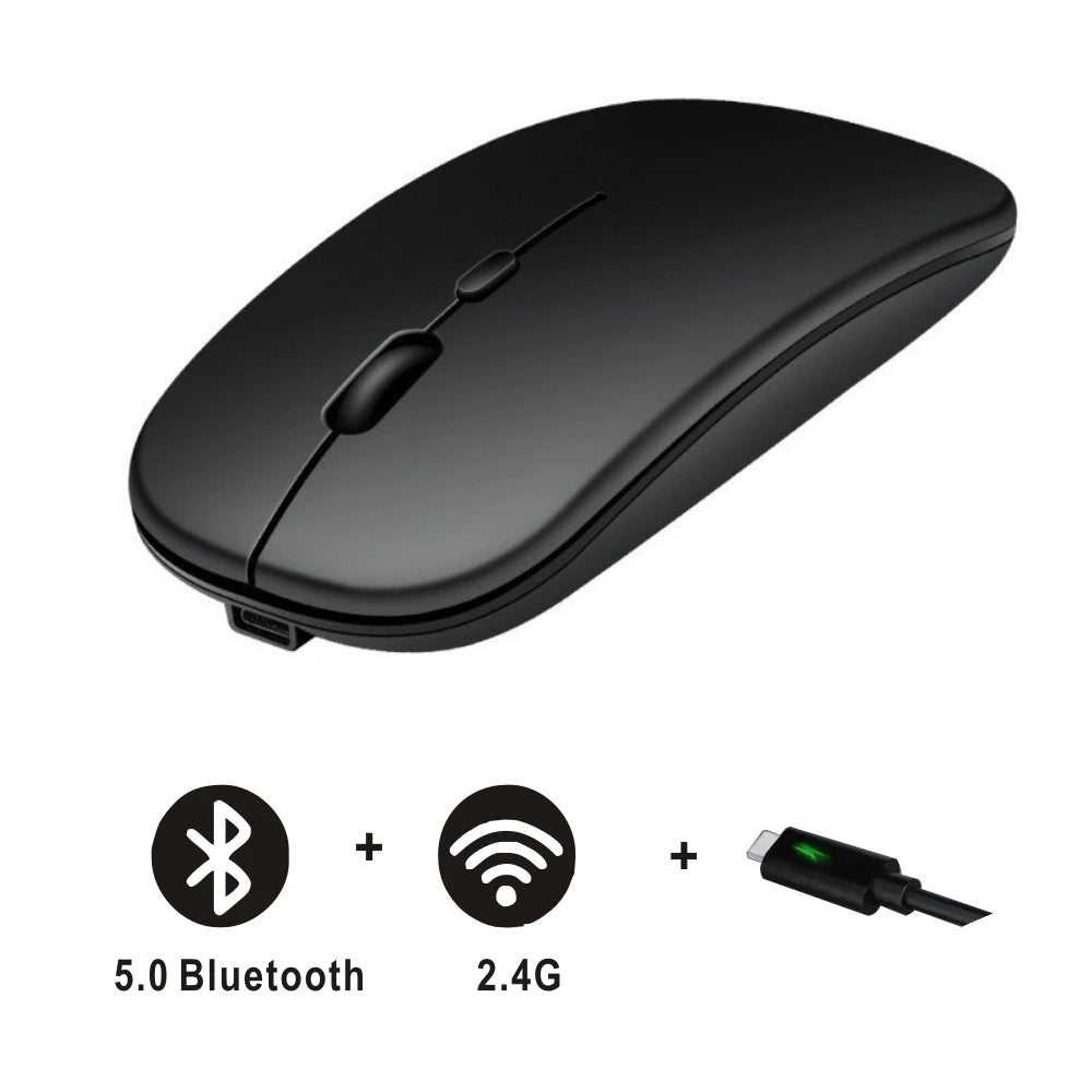 Wireless Rechargeable Bluetooth Gaming Mouse - Ergonomic Dual Mode 52 Silent USB for PC Laptops - ZOOMNSTORE