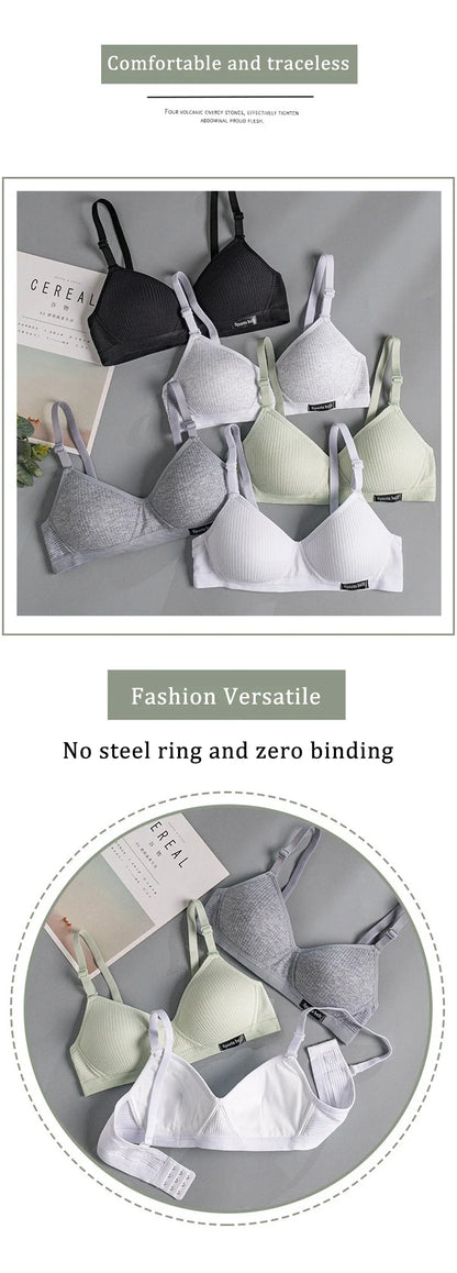 Wireless Bra Seamless Push Up Bra With Adjustable Straps - Comfortable Cotton Lingerie - ZOOMNSTORE