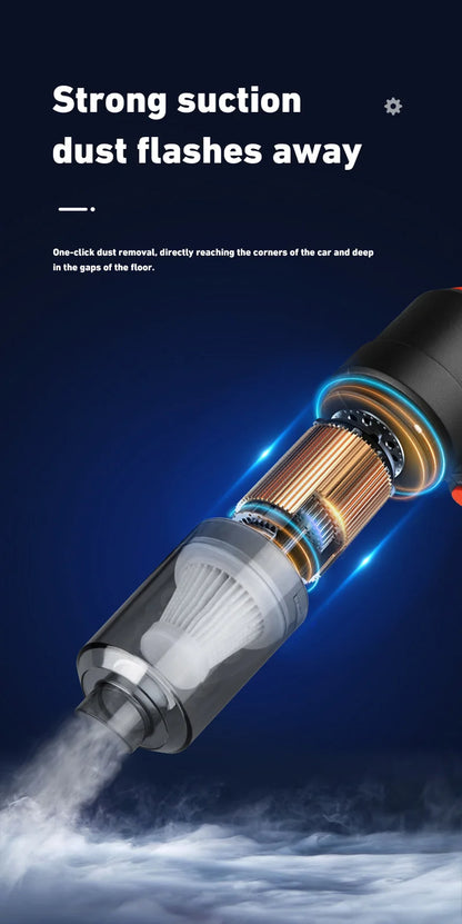 Wireless Car Vacuum - Cordless Handheld Portable Cleaner With High Power Suction - ZOOMNSTORE