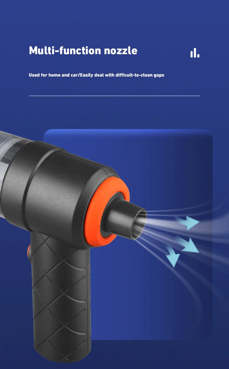 Wireless Car Vacuum - Cordless Handheld Portable Cleaner With High Power Suction - ZOOMNSTORE